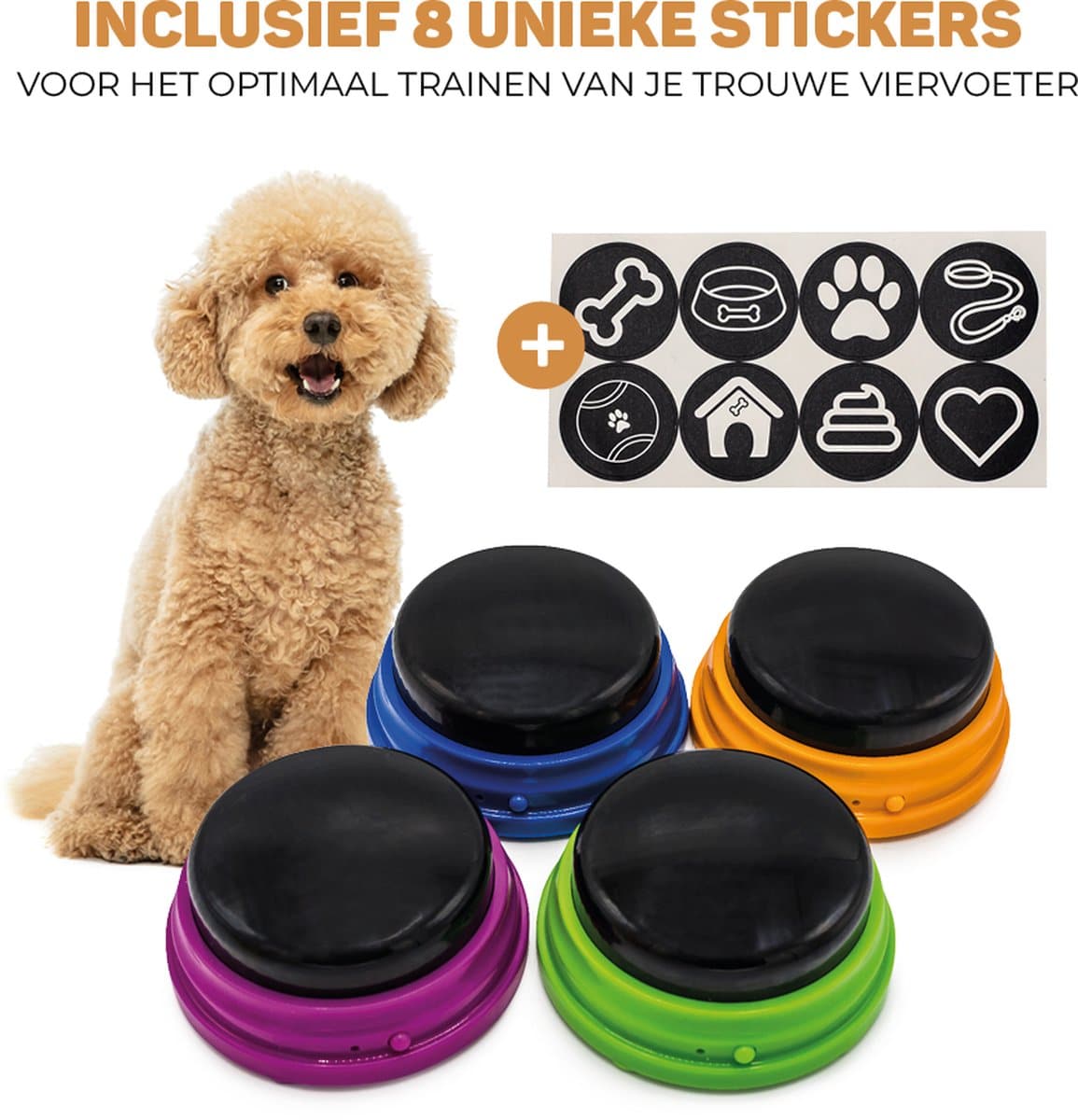 4-delige Spraakopname Knoppen – 30 Seconden Opname Per Knop – Instelbare Geluiden – Voor Hondentraining, Kinderspel En Communicatie – ABS – AAA-batterij (niet Inbegrepen) 2 miniatura