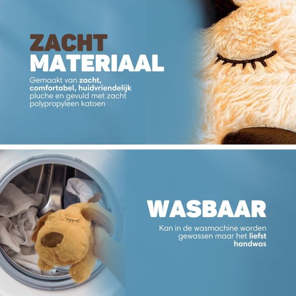 Kalmerende hondenknuffel met hartslag - Voorkomt stress en angst