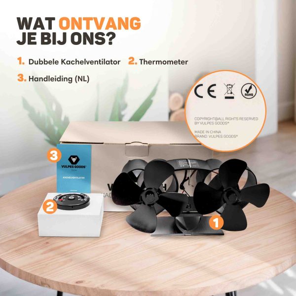 Kachelventilator voor Houtkachel – Dubbel 11