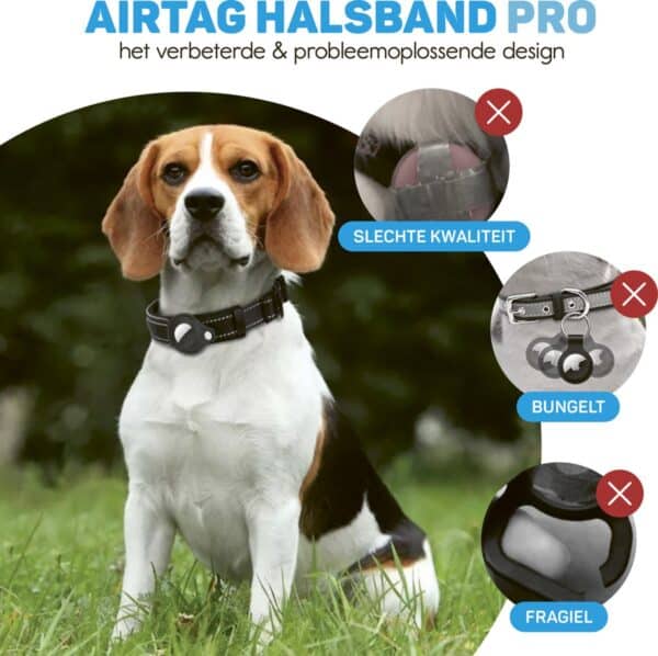 Hondenhalsband geschikt voor Apple AirTag - S - Vulpes Goods