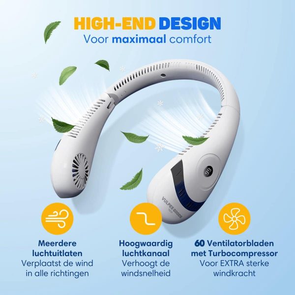 M MUNCASO Portable Neck Fan, Hands-free Fan, USB Rechargeable Neck Fan, 5 Speeds, 3600mAh, Battery Powered Portable Fan