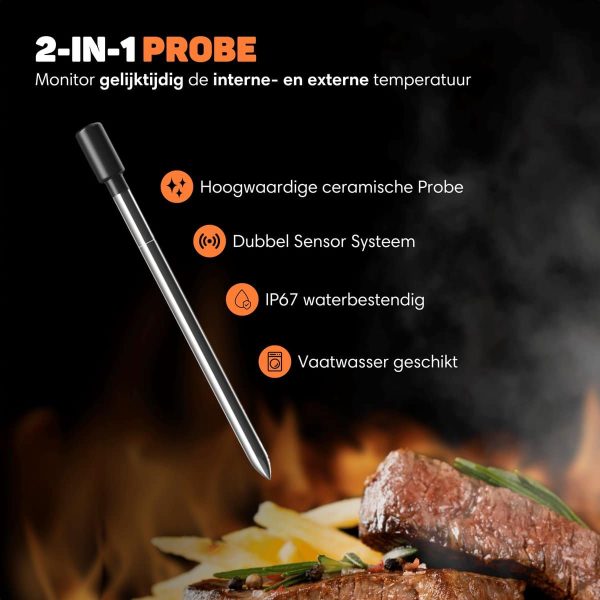AidMax Vleesthermometer met 6 Sondes - Bluetooth met App - Digitale