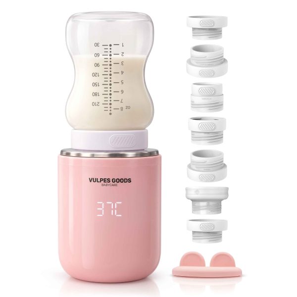 Flessenwarmer Roze - Nieuwe voorfoto met 7 adapters