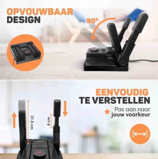 niet genoeg ruimte voor de schoenendroger