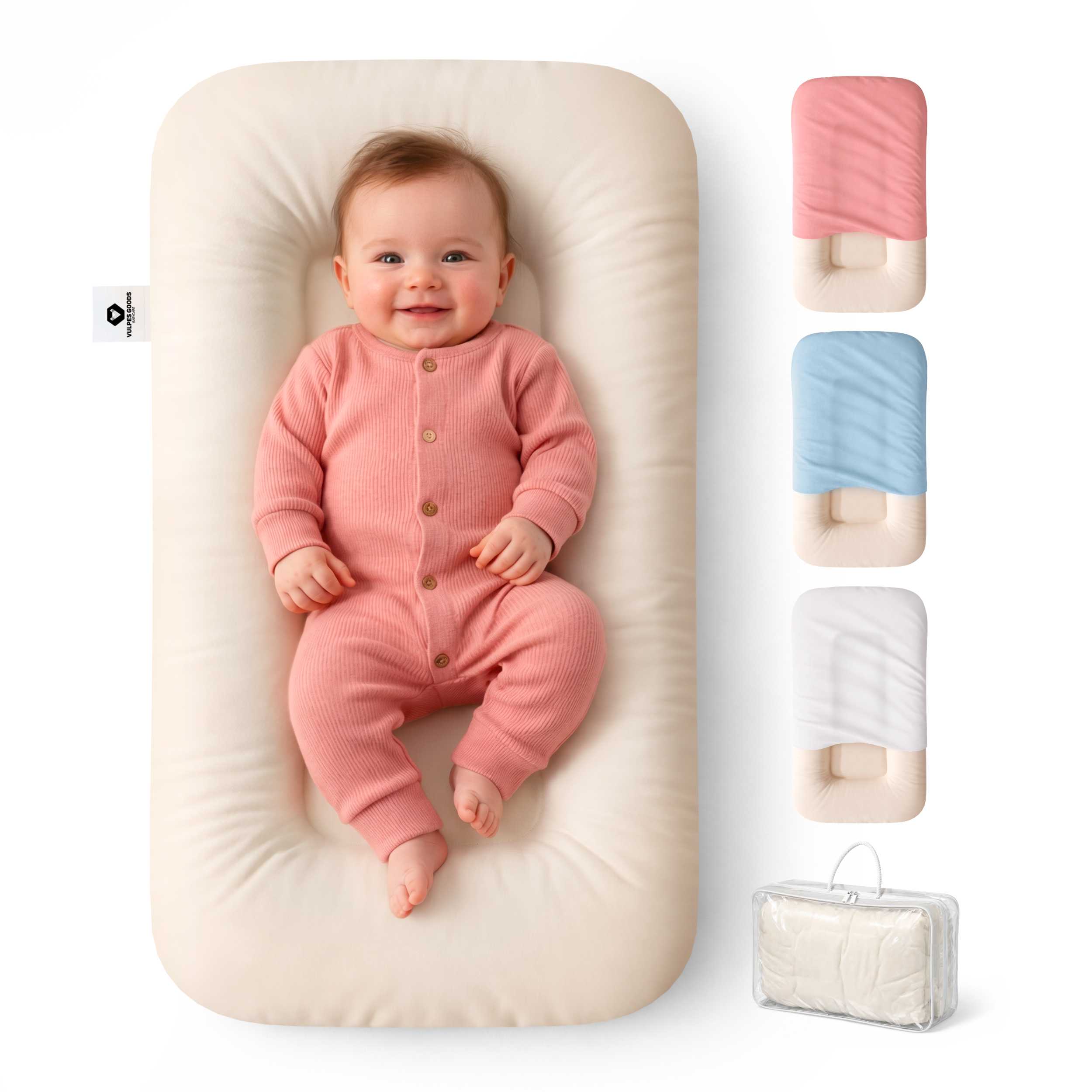 Babynestje - Babylounger  -  Roze - Babynestje