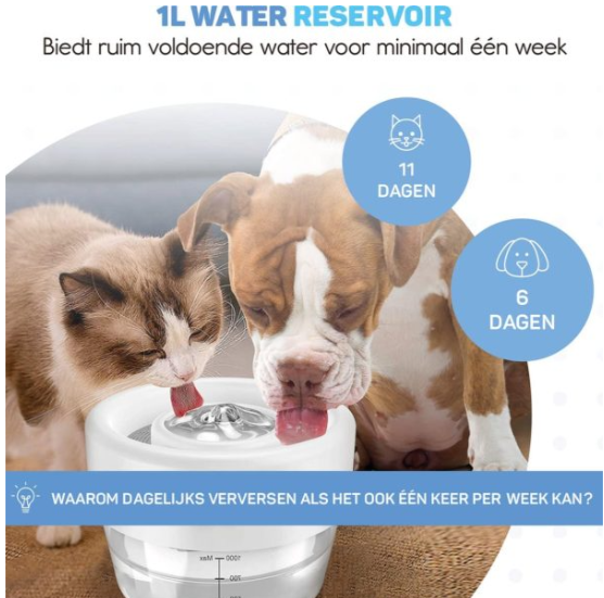 altijd vers en gezuiverd water met een drinkfontein