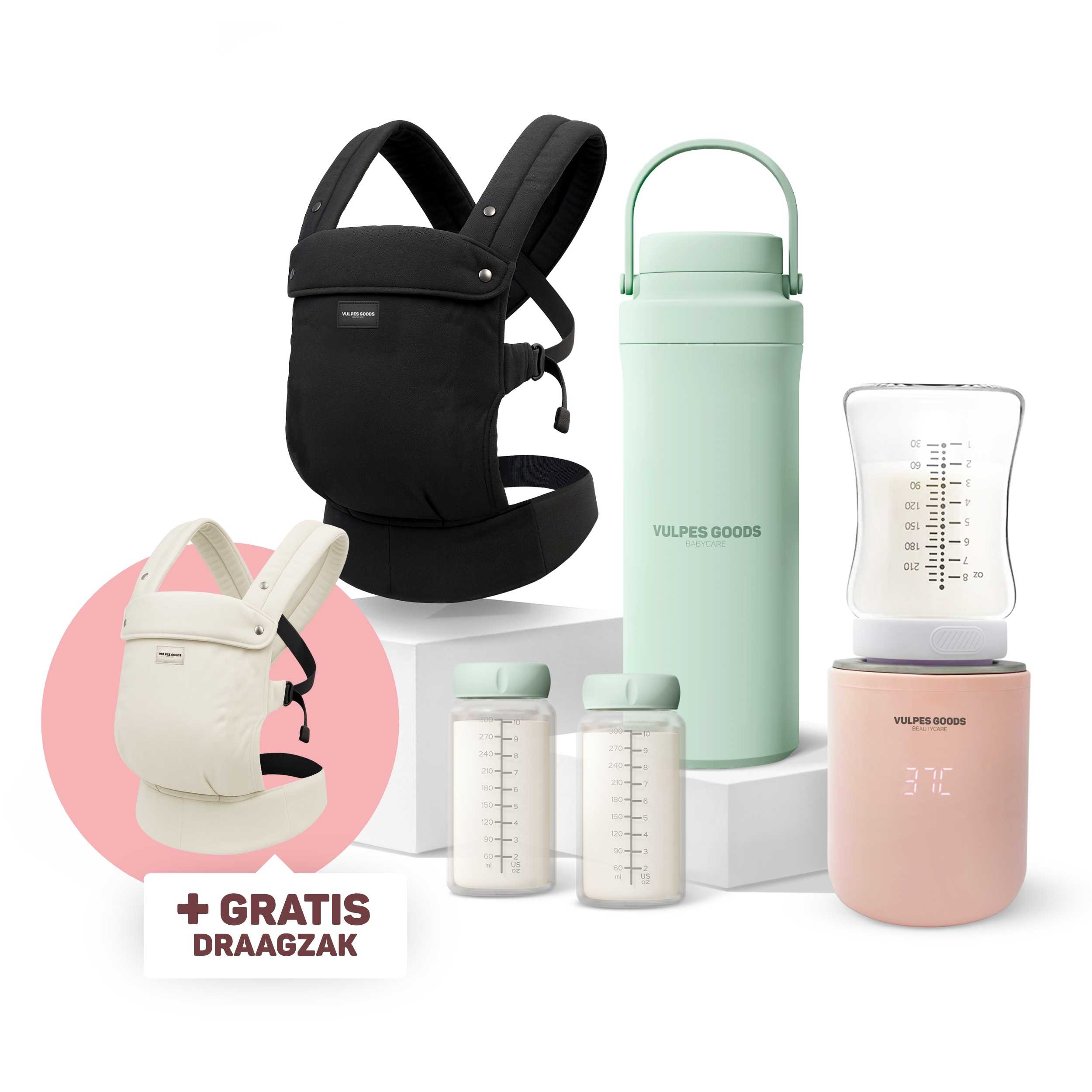 Vulpes Goods® Summer Bundle: Draagbare Flessenwarmer, Melkkoeler, en Draagzak 1+1 Gratis - Productbundel
